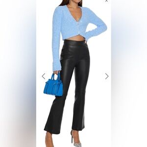 NWT Helmut Lang Cropped Flare Lamb Leather Pants. Size 0